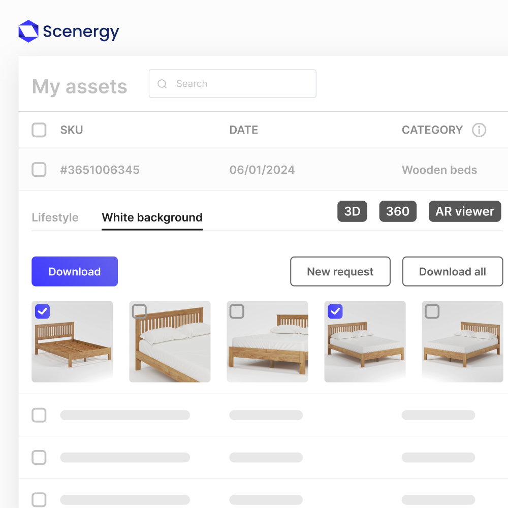 screenshot of a platform to manage 3D models